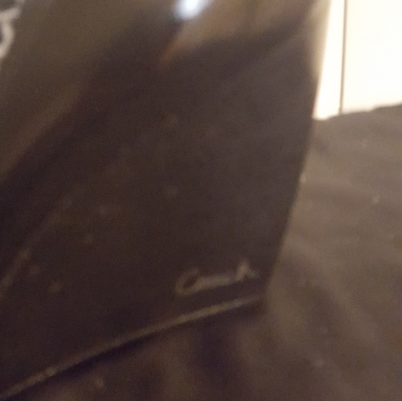 COACH: Black Patient Leather Wedge Heel Shoes - Picture 2 of 6